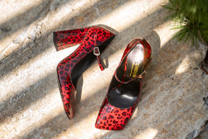 Pantofi Dama Cu Toc Gros Margot Red CONDUR by alexandru 1