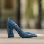 Pantofi Dama cu Toc Gros Victoria Blue Turquoise CONDUR by alexandru 1