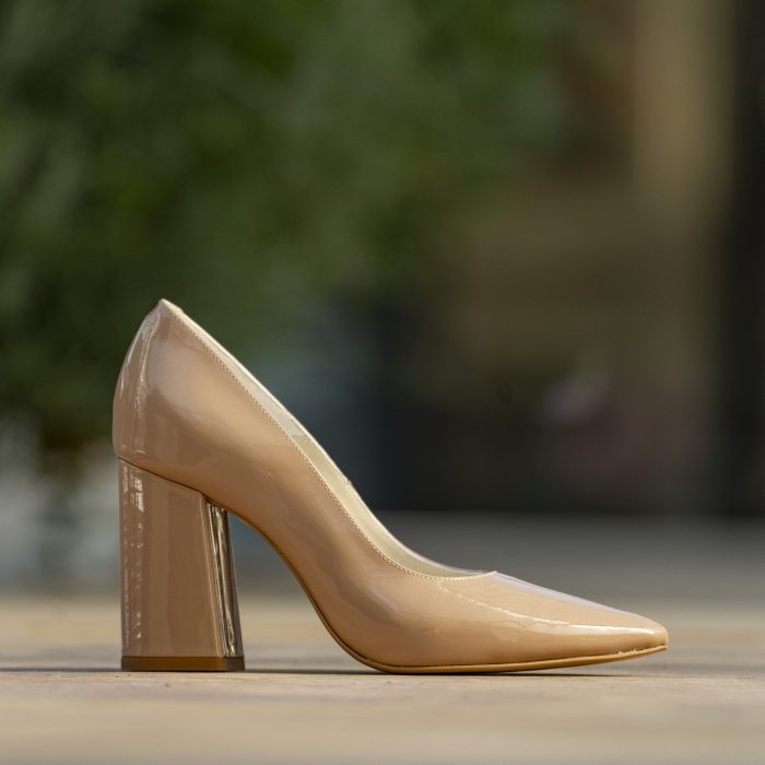 Pantofi Dama cu Toc Gros Victoria Nude CONDUR by alexandru 1