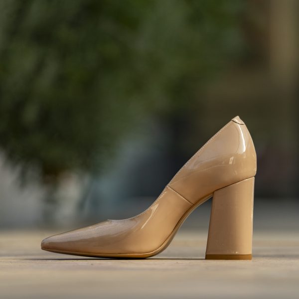 Pantofi Dama cu Toc Gros Victoria Nude CONDUR by alexandru 2