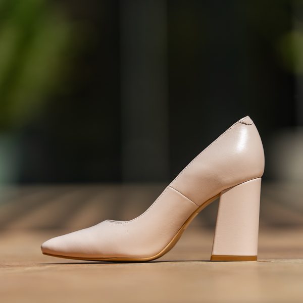 Pantofi Dama Cu Toc Gros Victoria Nude Roze CONDUR by alexandru 3
