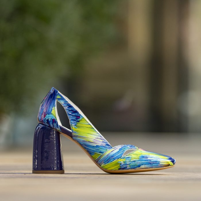 Pantofi Dama cu Toc Gros Aisha Blue Magic CONDUR by alexandru 1