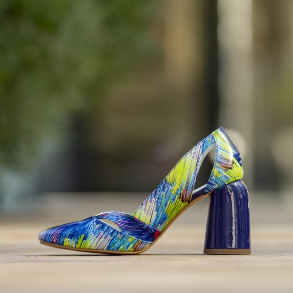 Pantofi Dama cu Toc Gros Aisha Blue Magic CONDUR by alexandru 3