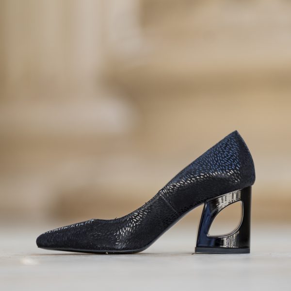 Pantofi Dama cu Toc Gros Ondine Negru - imagine 2
