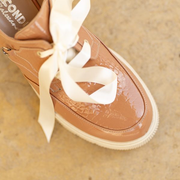 Pantofi Dama Cu Talpa Groasa Amani Print Beige - imagine 2