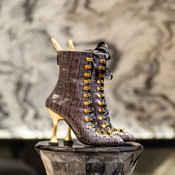 Ghete din Piele Naturala Angelina Grey - imagine 5