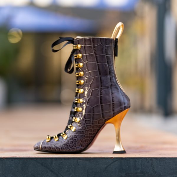 Ghete din Piele Naturala Angelina Grey - imagine 4