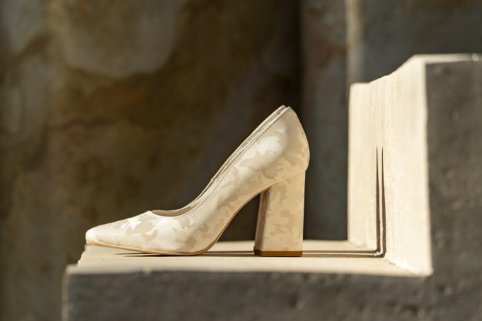 Pantofi Dama cu Toc Gros Victoria Print Beige CONDUR by alexandru 3