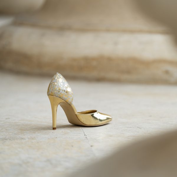Pantofi Stiletto Aime Golden Flower - imagine 5