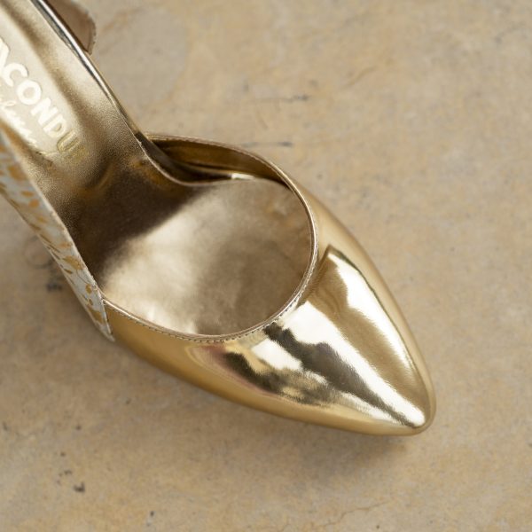 Pantofi Stiletto Aime Golden Flower - imagine 3