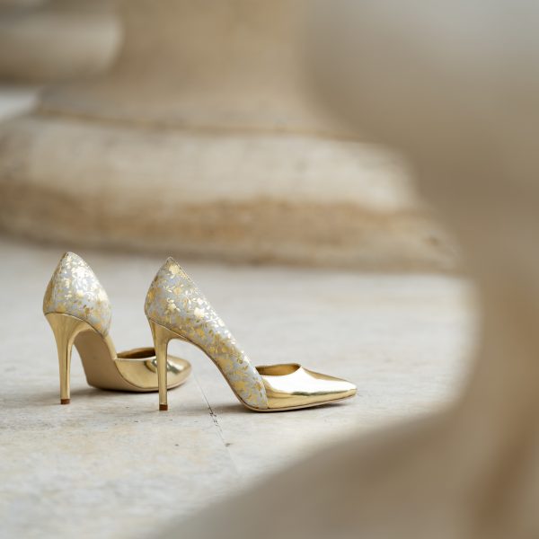 Pantofi Stiletto Aime Golden Flower - imagine 2