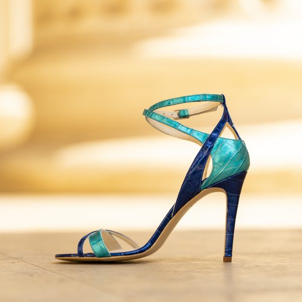 Sandale Dama din Piele Naturala Chloe Blue - imagine 2