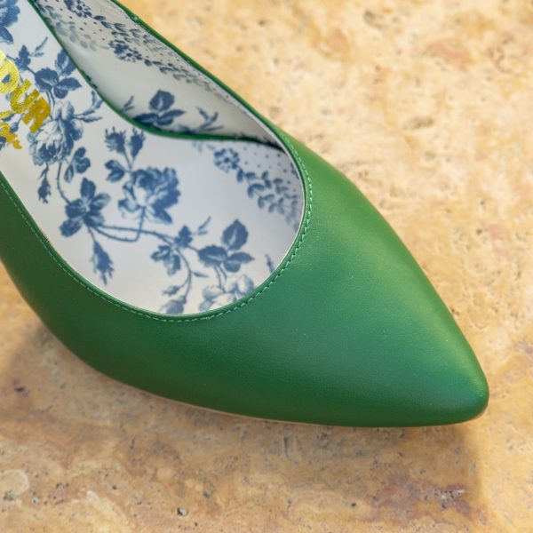 Pantofi Dama cu Toc Gros Victoria Green - imagine 3
