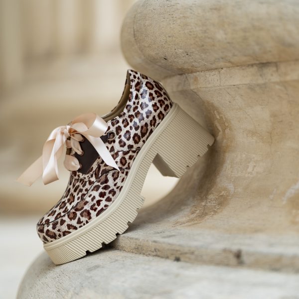 Pantofi Dama Cu Talpa Groasa Amani Beige Sauvage - imagine 5