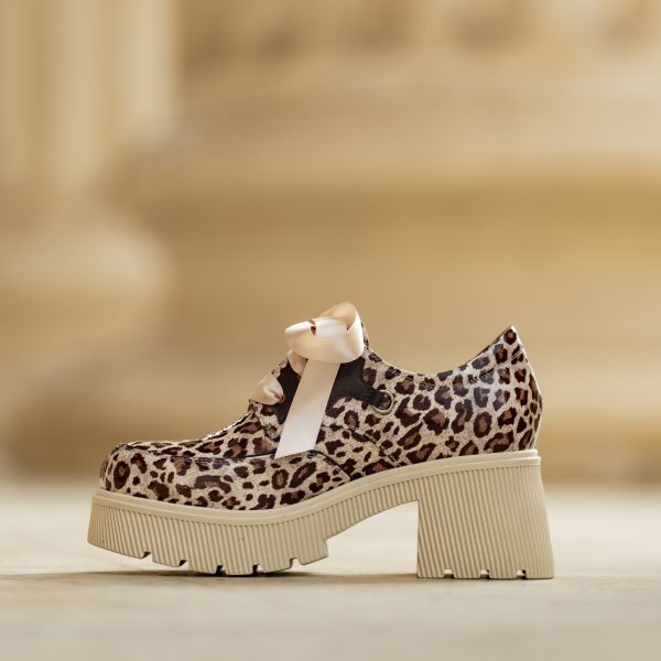 Pantofi Dama Cu Talpa Groasa Amani Beige Sauvage - imagine 3