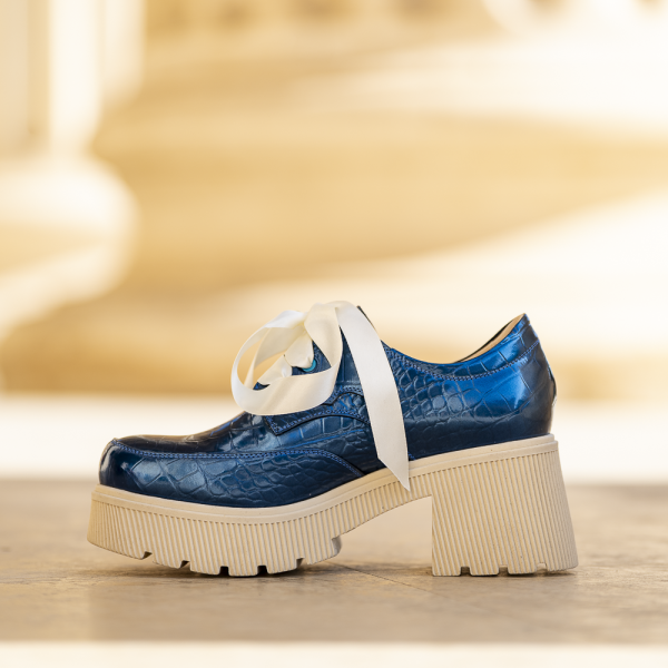 Pantofi Dama Cu Talpa Groasa Amani Blue Dream - imagine 2