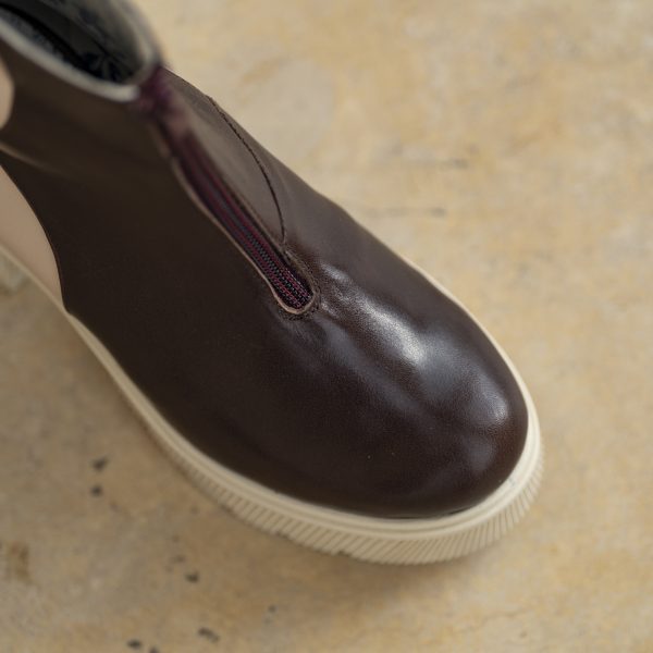 Ghete Dama din Piele Naturala Leila Brown Nude - imagine 3