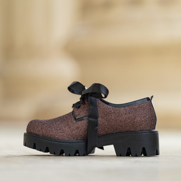 Pantofi Dama cu Siret Renate Bronzo - imagine 2