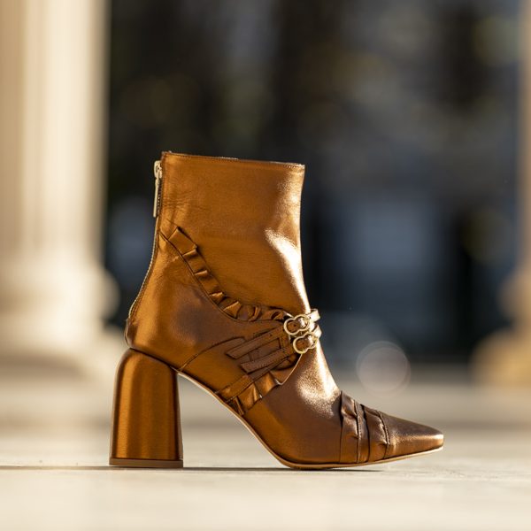 Botine Dama din Piele Naturala Dakota Bronzo - imagine 1