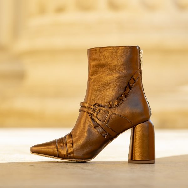 Botine Dama din Piele Naturala Dakota Bronzo - imagine 3