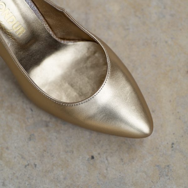 Pantofi Stiletto Adele Auriu - imagine 3