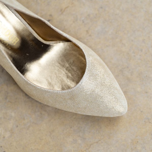 Pantofi Stiletto Adele Gold Camoscio - imagine 2