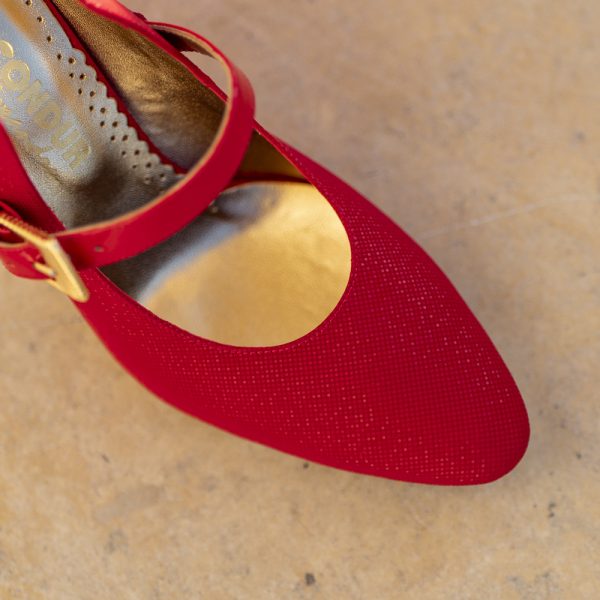 Pantofi Dama Cu Toc Gros Maribel Red - imagine 2