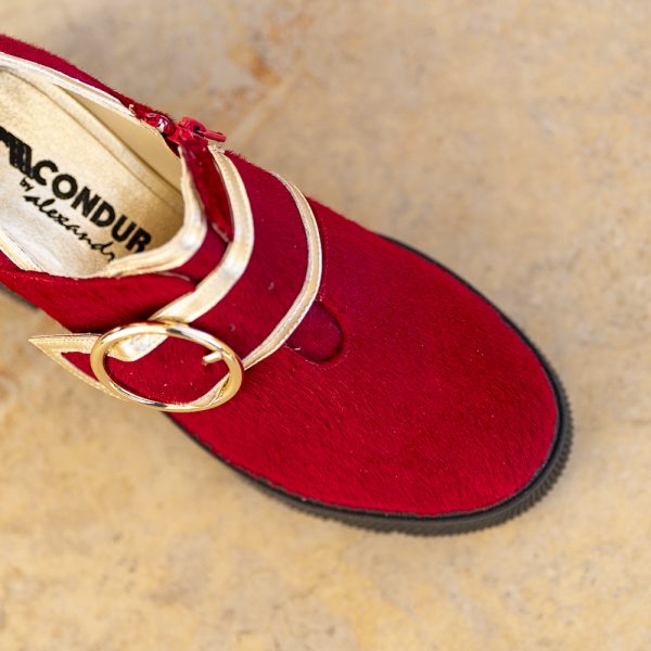 Pantofi Dama Cu Talpa Groasa Galya Red - imagine 3