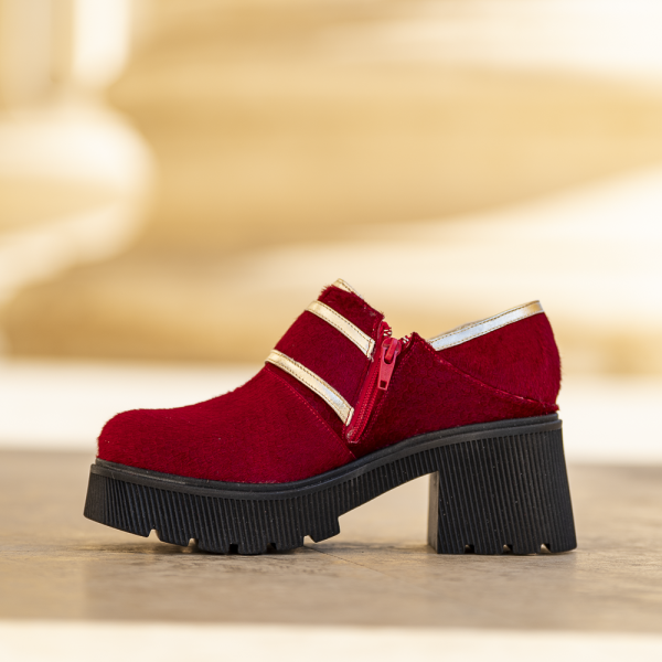 Pantofi Dama Cu Talpa Groasa Galya Red - imagine 2