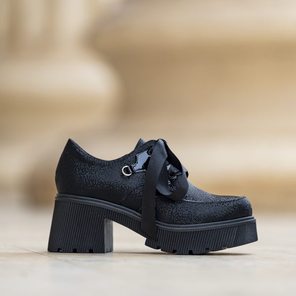 Pantofi Dama Cu Talpa Groasa Amani Black Dots - imagine 2