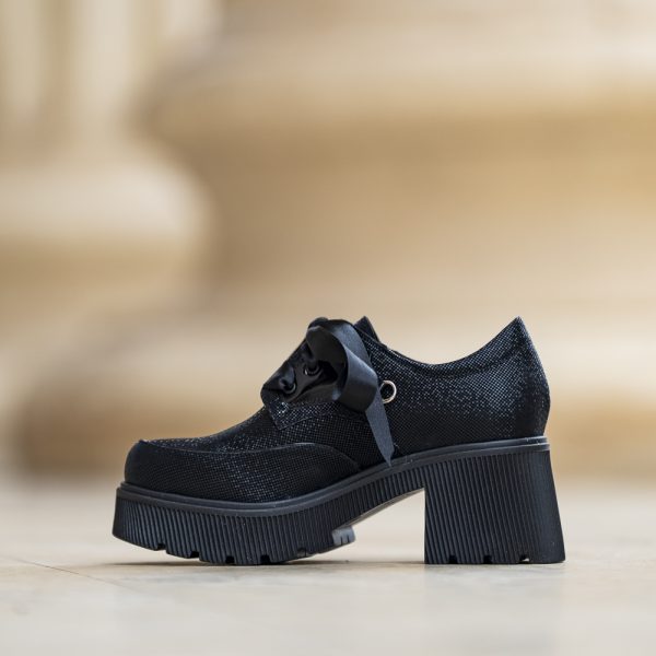 Pantofi Dama Cu Talpa Groasa Amani Black Dots - imagine 3