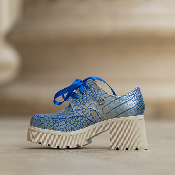 Pantofi Dama Cu Talpa Groasa Amani Blue Sidef - imagine 3