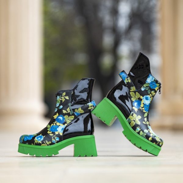 Ghete Dama din Piele Naturala Leila Vert - imagine 1