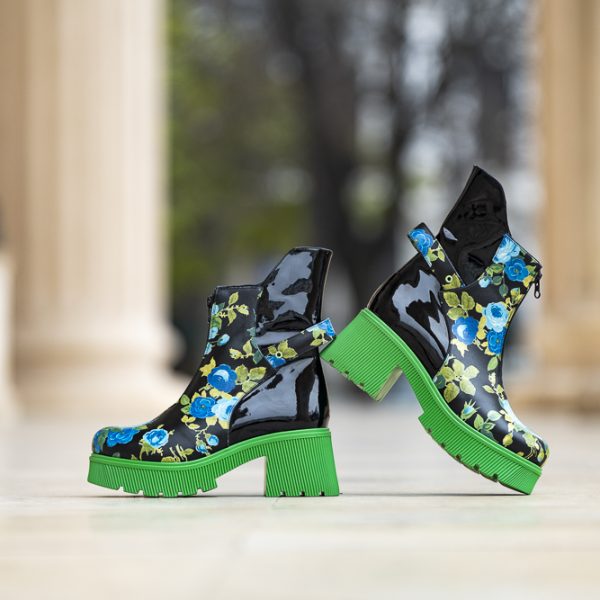 Ghete Dama din Piele Naturala Leila Vert - imagine 3