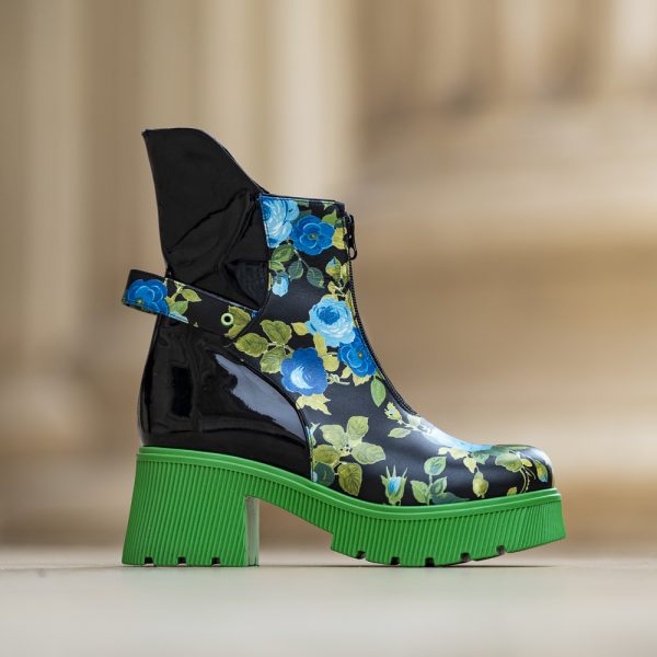 Ghete Dama din Piele Naturala Leila Vert - imagine 4