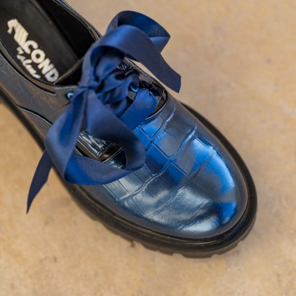 Pantofi Dama cu Siret Renate Blue - imagine 3