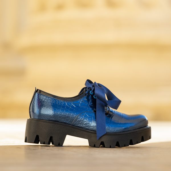 Pantofi Dama cu Siret Renate Blue - imagine 1