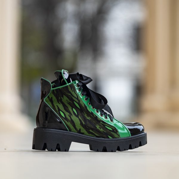 Ghete Dama din Piele Naturala Soren Vert - imagine 2