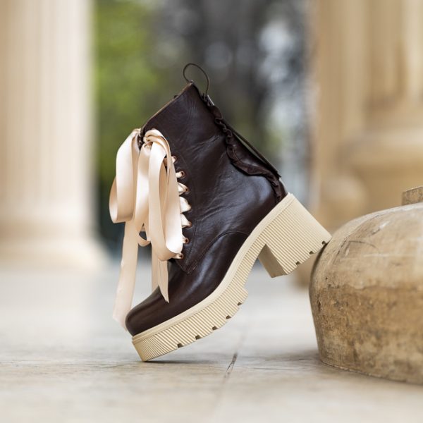 Ghete Dama din Piele Naturala Ava Brown - imagine 5