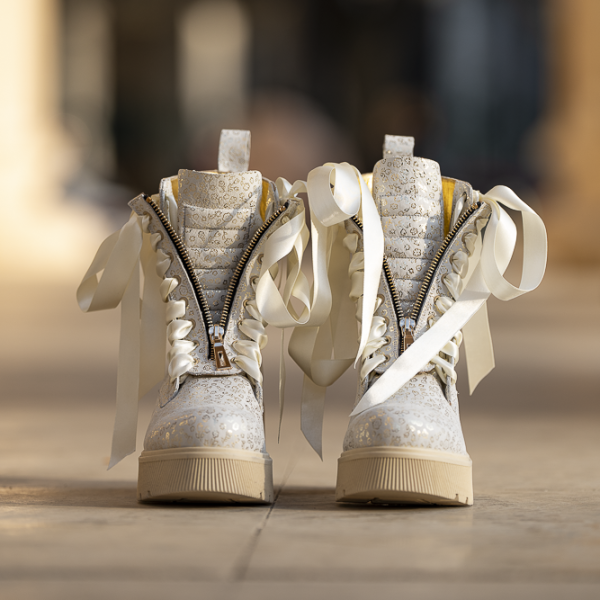 Ghete Dama din Piele Naturala Ava White - imagine 5