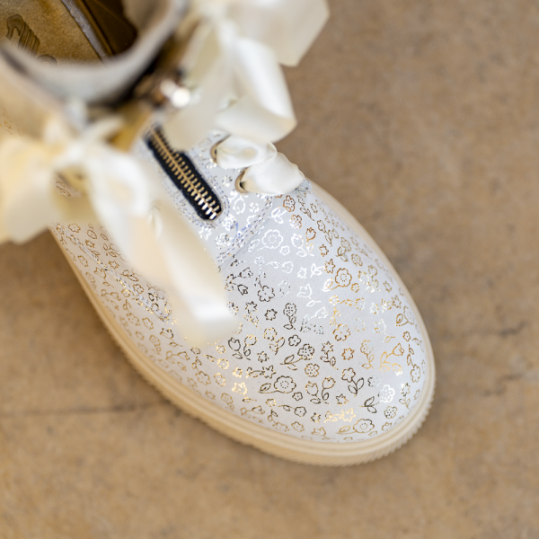 Ghete Dama din Piele Naturala Ava White - imagine 2