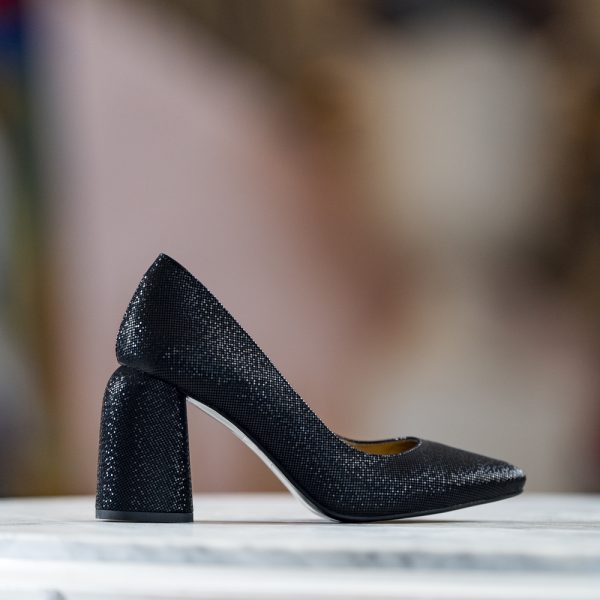 Pantofi Dama Cu Toc Gros Eveline Black - imagine 1