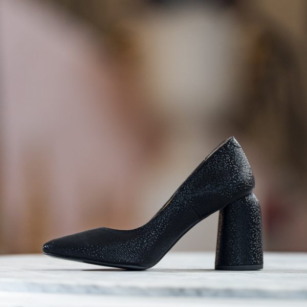 Pantofi Dama Cu Toc Gros Eveline Black - imagine 2