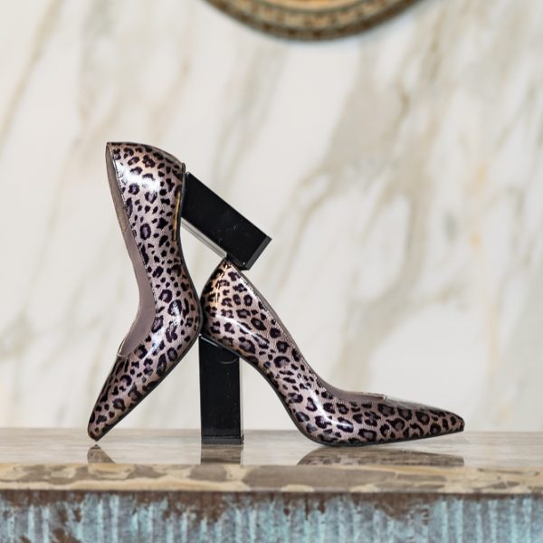 Pantofi Dama Cu Toc Gros Arya Pink - imagine 4