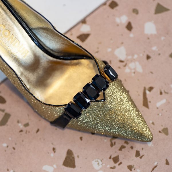Pantofi Dama Toc Clepsidra Marta Gold - imagine 3