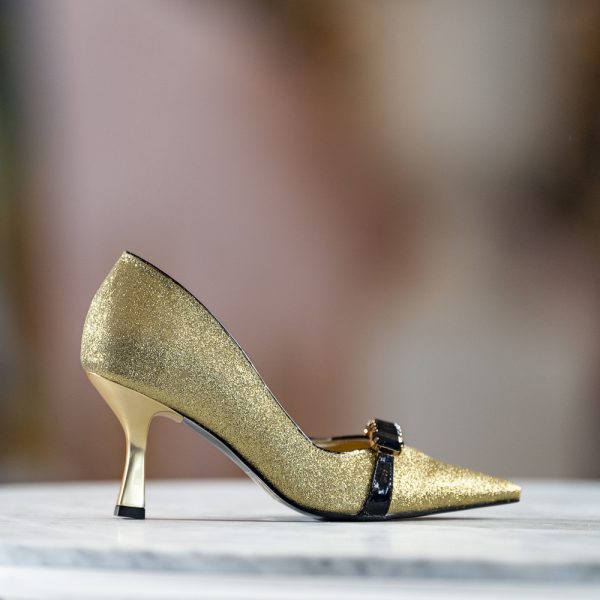 Pantofi Dama Toc Clepsidra Marta Gold - imagine 4