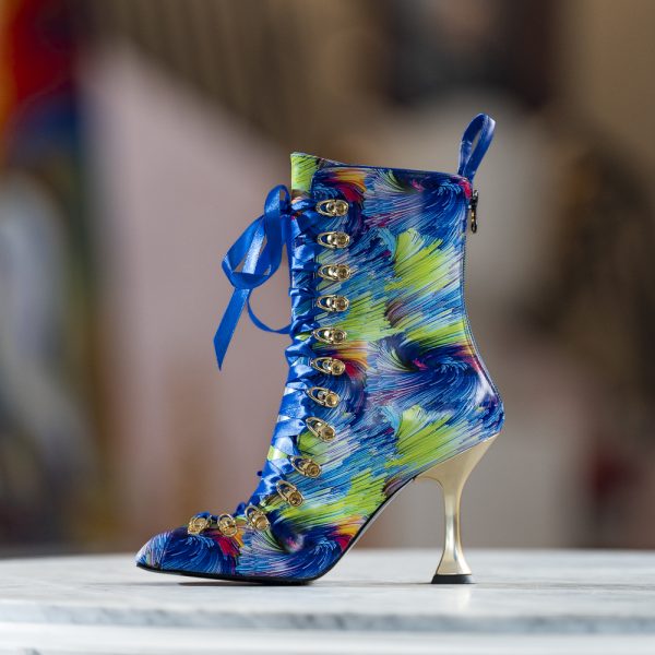 Ghete din Piele Naturala Angelina Magic Blue - imagine 3