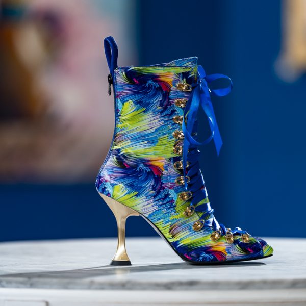 Ghete din Piele Naturala Angelina Magic Blue - imagine 2
