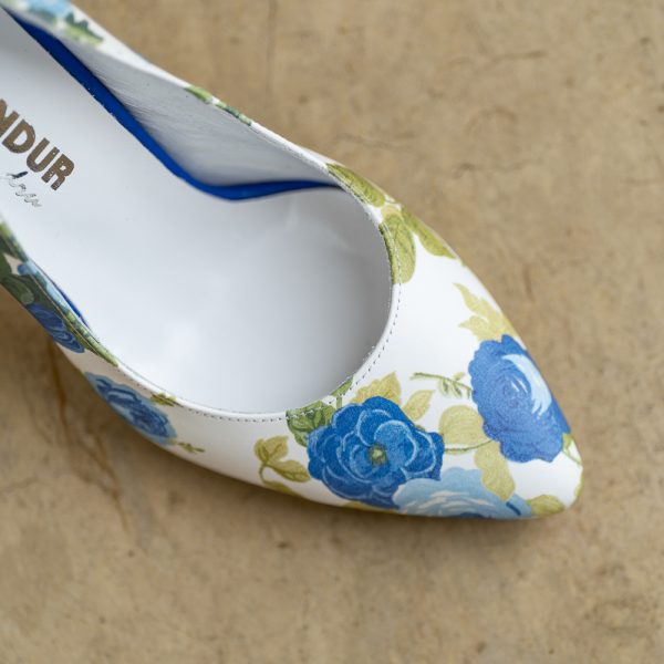 Pantofi Stiletto Adele Blue Flower - imagine 3