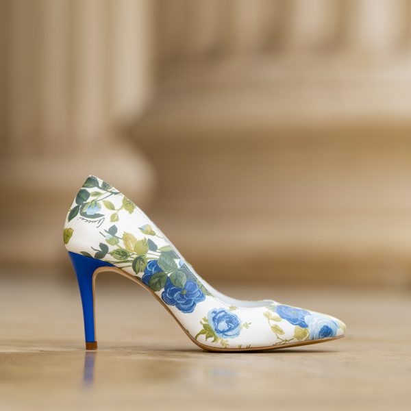 Pantofi Stiletto Adele Blue Flower - imagine 1
